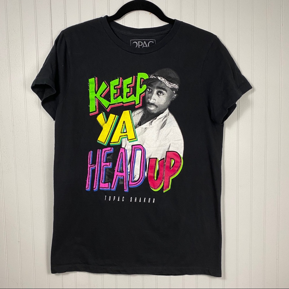 Tupac Shakur Grapic Tee Keep Ya Head Up Sz Small